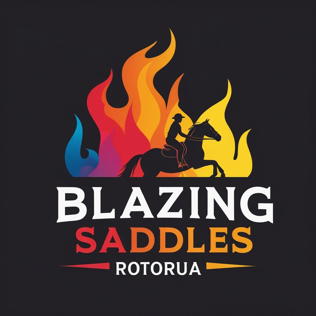 Blazing Saddles Rotorua - Colorful Horse with Flames